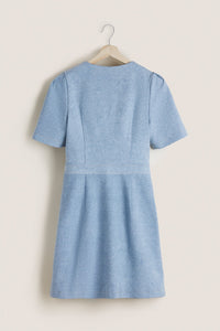 Blue denim buttoned dress
